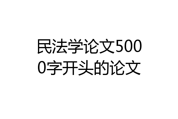 民法学论文5000字开头的论文