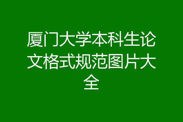 厦门大学本科生论文格式规范图片大全