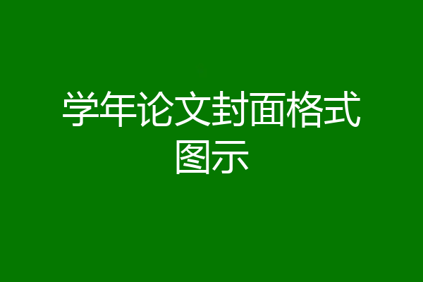 学年论文封面格式图示