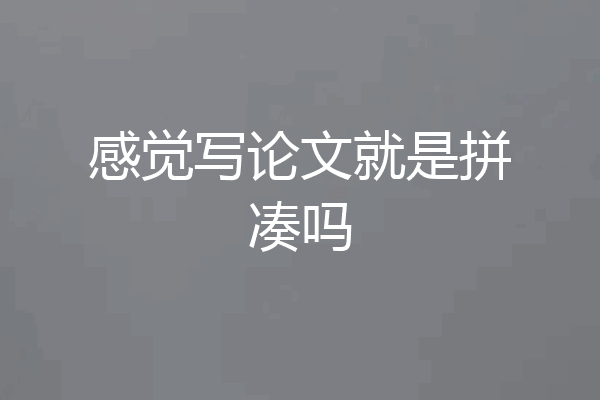 感觉写论文就是拼凑吗