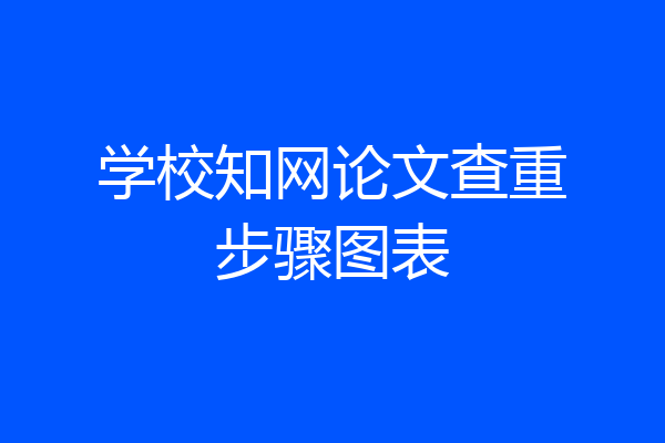 学校知网论文查重步骤图表
