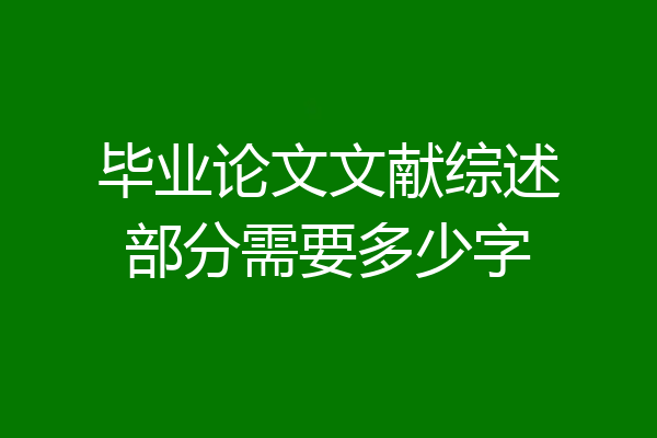 毕业论文文献综述部分需要多少字