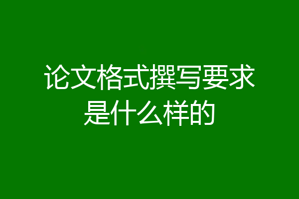 论文格式撰写要求是什么样的