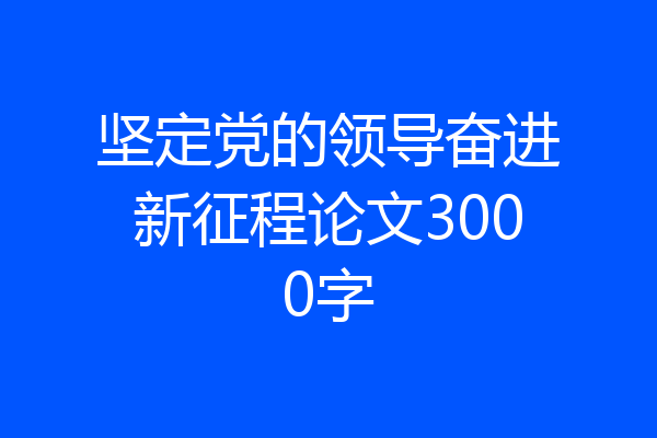 坚定党的领导奋进新征程论文3000字
