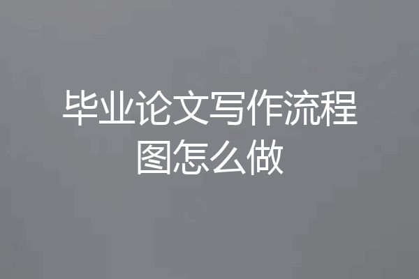 毕业论文写作流程图怎么做