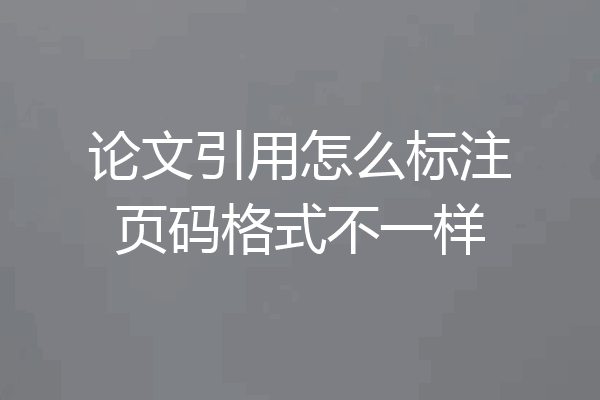 论文引用怎么标注页码格式不一样