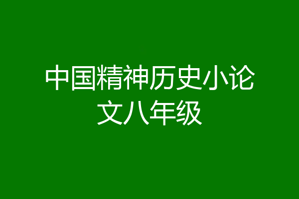 中国精神历史小论文八年级