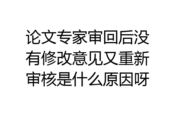 论文专家审回后没有修改意见又重新审核是什么原因呀