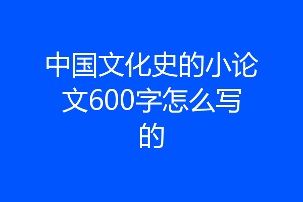 中国文化史的小论文600字怎么写的