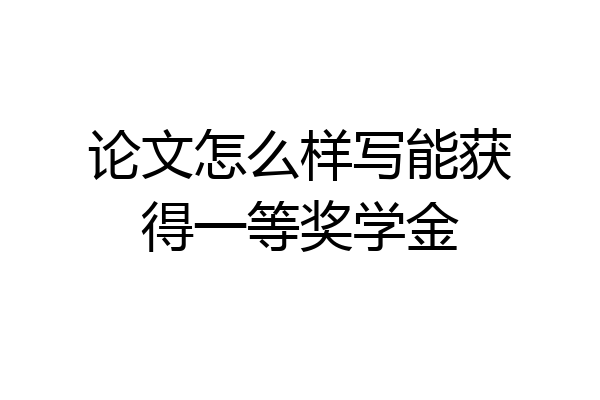 论文怎么样写能获得一等奖学金