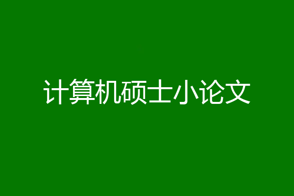 计算机硕士小论文