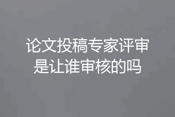 论文投稿专家评审是让谁审核的吗