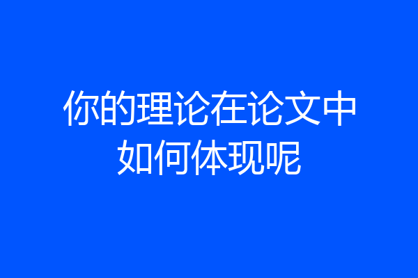 你的理论在论文中如何体现呢