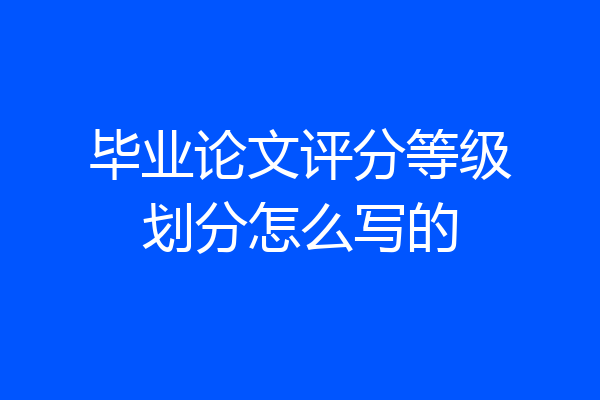 毕业论文评分等级划分怎么写的
