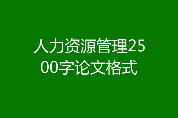人力资源管理2500字论文格式