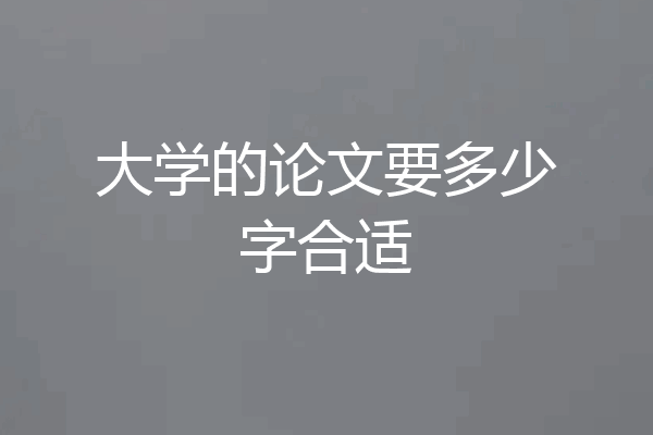 大学的论文要多少字合适