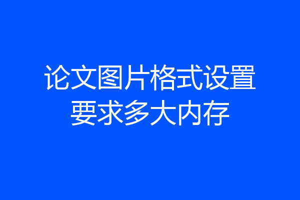 论文图片格式设置要求多大内存