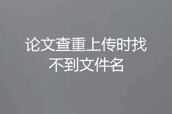 论文查重上传时找不到文件名
