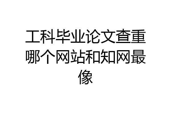 工科毕业论文查重哪个网站和知网最像