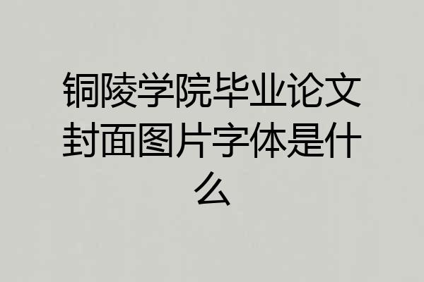 铜陵学院毕业论文封面图片字体是什么