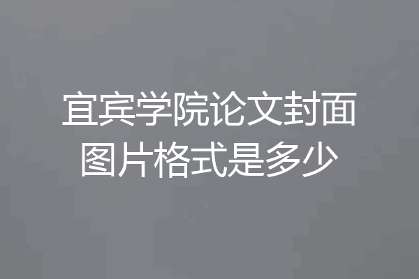 宜宾学院论文封面图片格式是多少