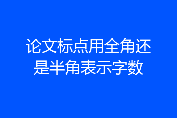 论文标点用全角还是半角表示字数