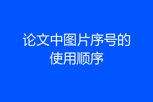 论文中图片序号的使用顺序