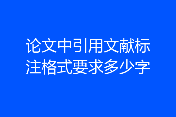 论文中引用文献标注格式要求多少字