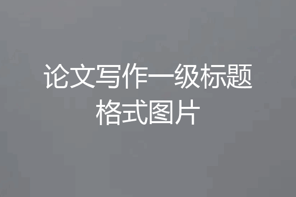 论文写作一级标题格式图片