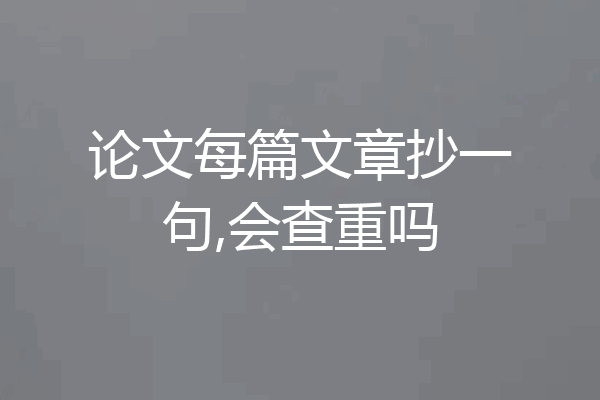 论文每篇文章抄一句,会查重吗