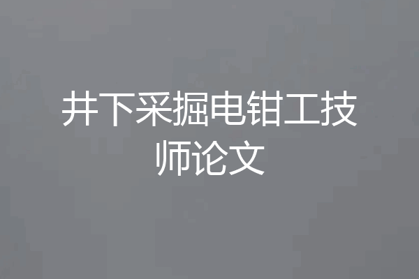 井下采掘电钳工技师论文