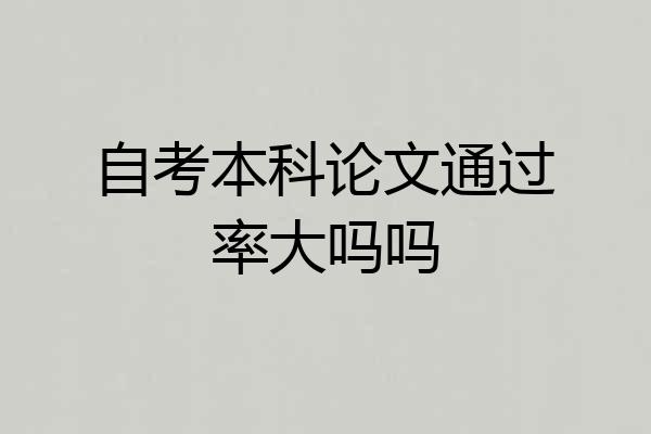 自考本科论文通过率大吗吗