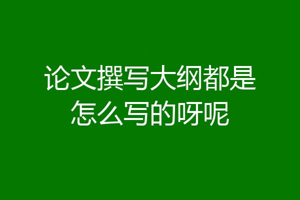 论文撰写大纲都是怎么写的呀呢