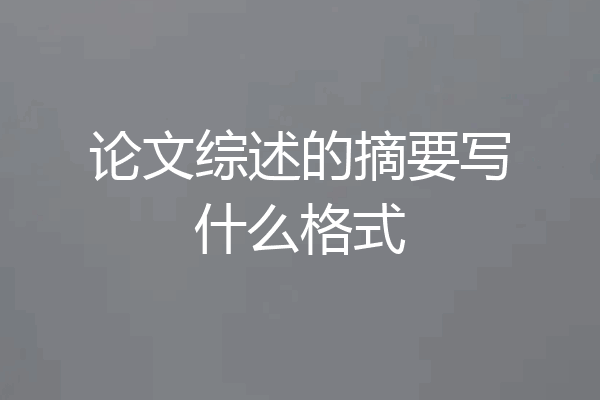 论文综述的摘要写什么格式