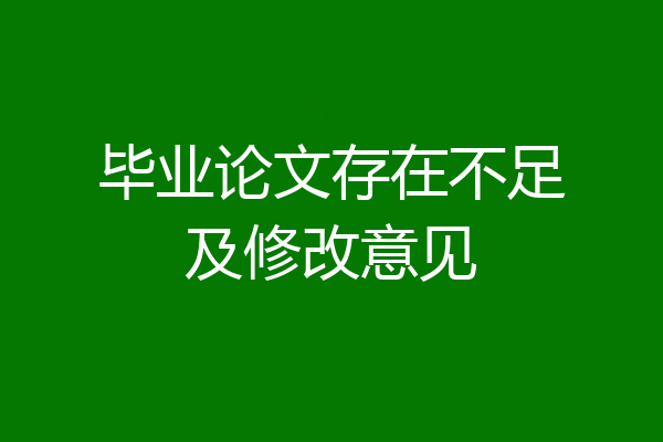 毕业论文存在不足及修改意见