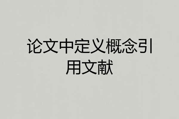 论文中定义概念引用文献
