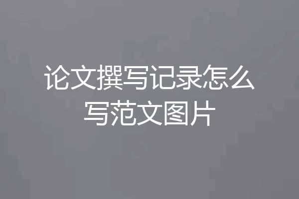 论文撰写记录怎么写范文图片