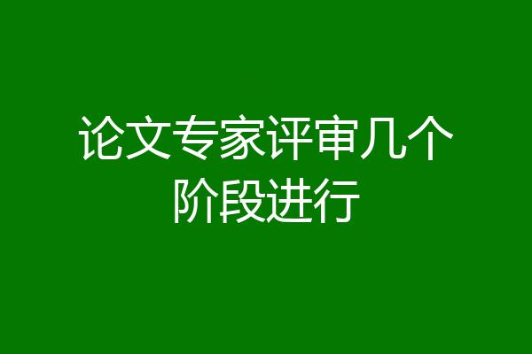 论文专家评审几个阶段进行