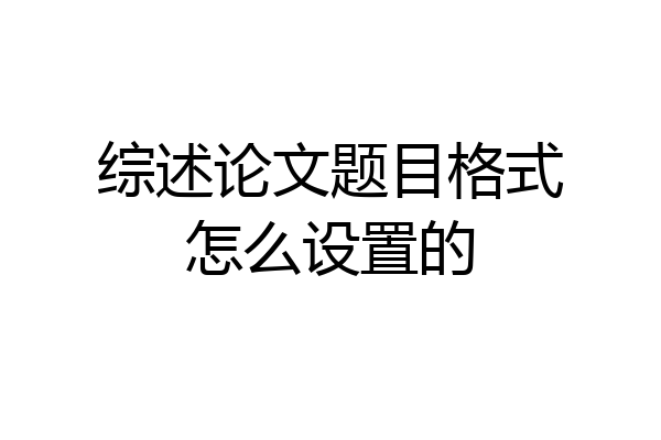 综述论文题目格式怎么设置的