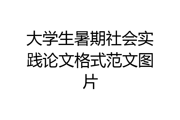 大学生暑期社会实践论文格式范文图片