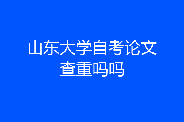 山东大学自考论文查重吗吗