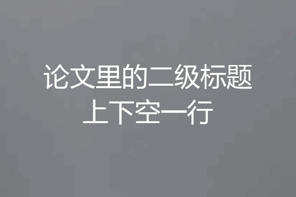 论文里的二级标题上下空一行