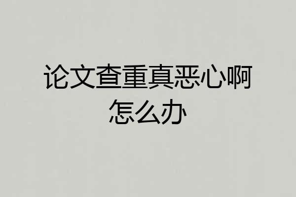 论文查重真恶心啊怎么办