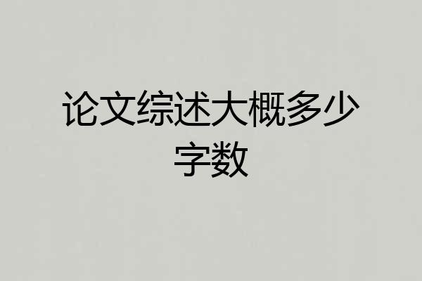 论文综述大概多少字数