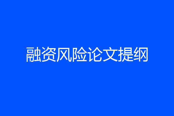 融资风险论文提纲