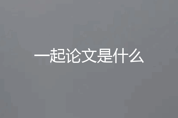 一起论文是什么