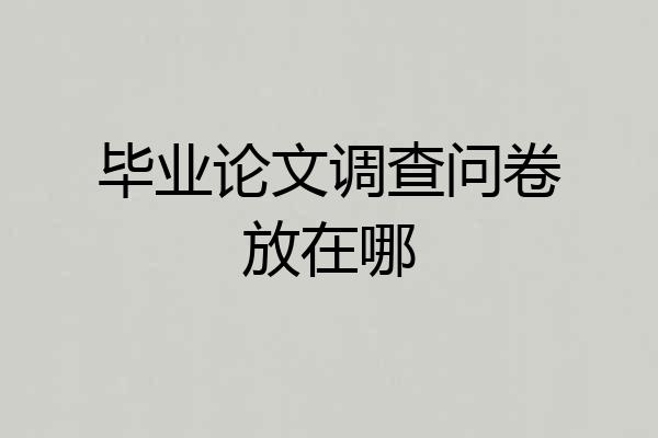 毕业论文调查问卷放在哪