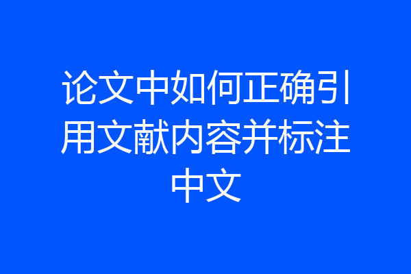 论文中如何正确引用文献内容并标注中文