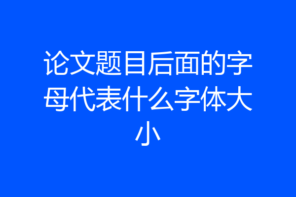 论文题目后面的字母代表什么字体大小