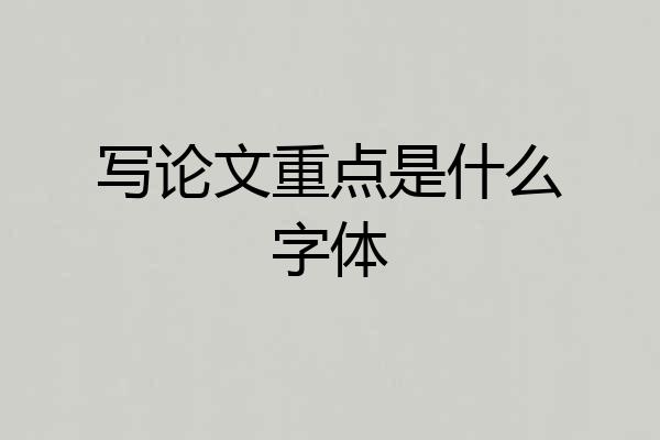 写论文重点是什么字体